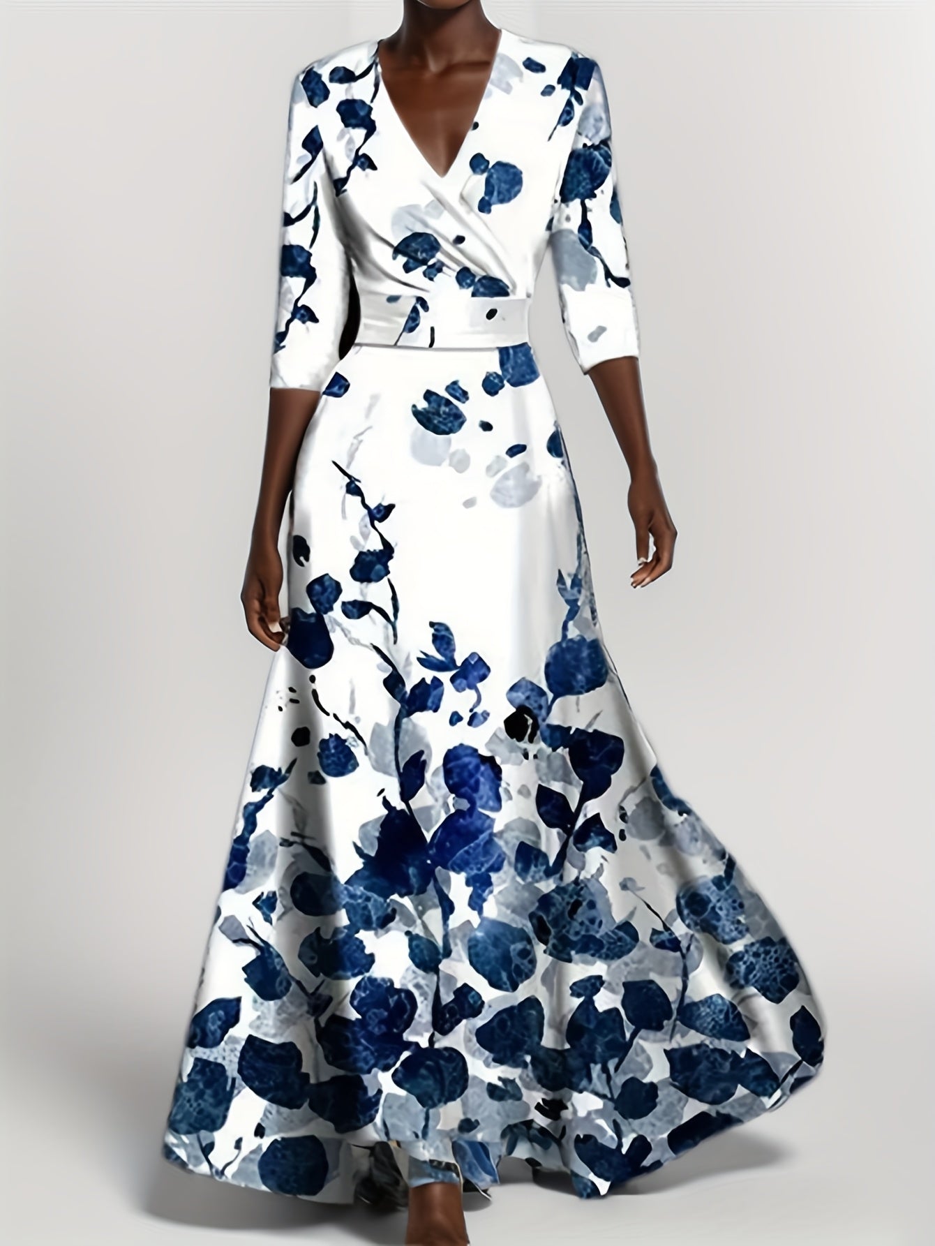 This Fashionable And Elegant Color-blocking Printed Dress Is Simple And Comfortable, Making It Perfect For Going Out On A Date Or At A Party