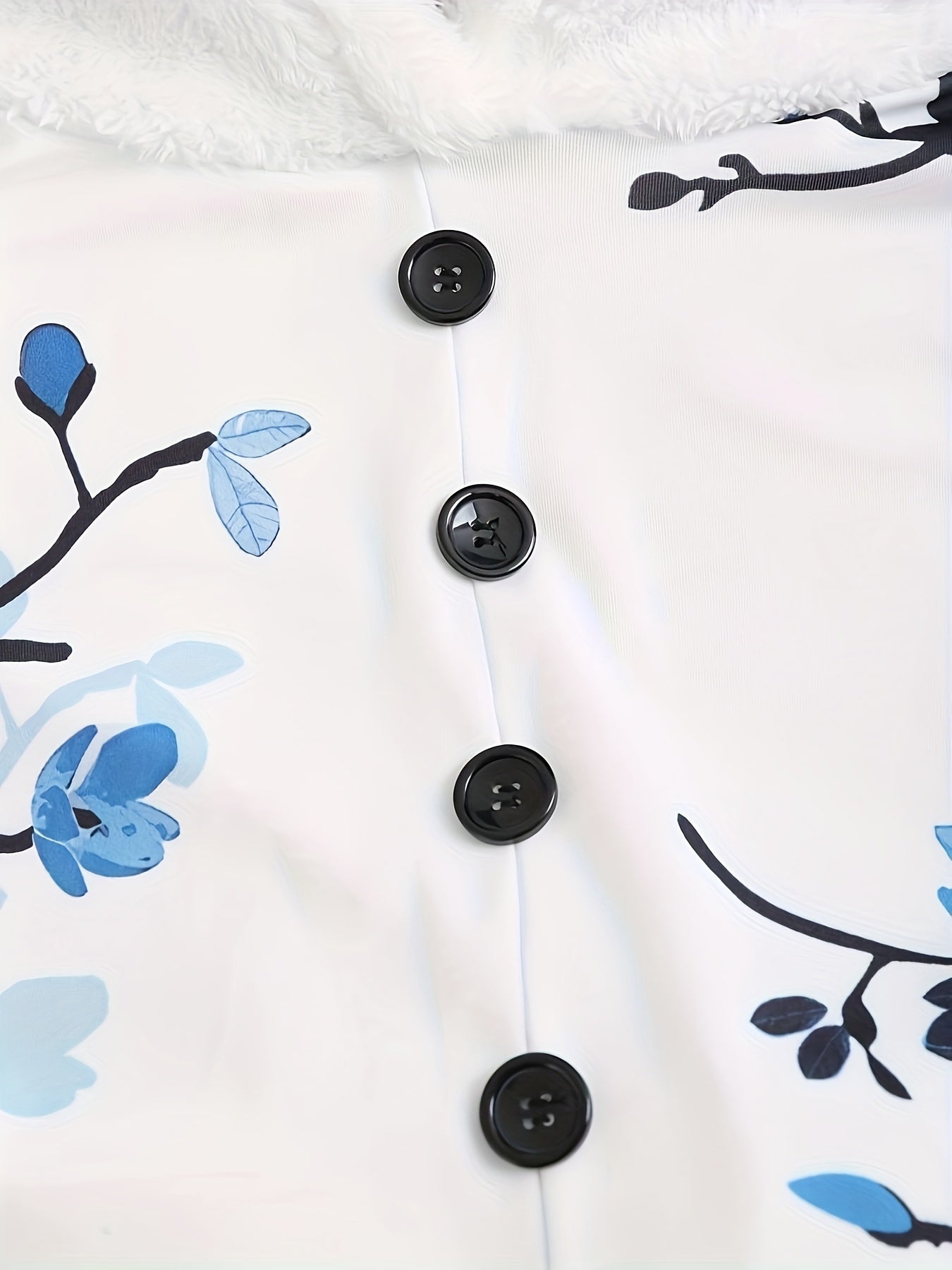 Floral Print Button Button Front Hooded Dress, Elegant Long Sleeve Dress For Spring & Fall, Women's Clothing