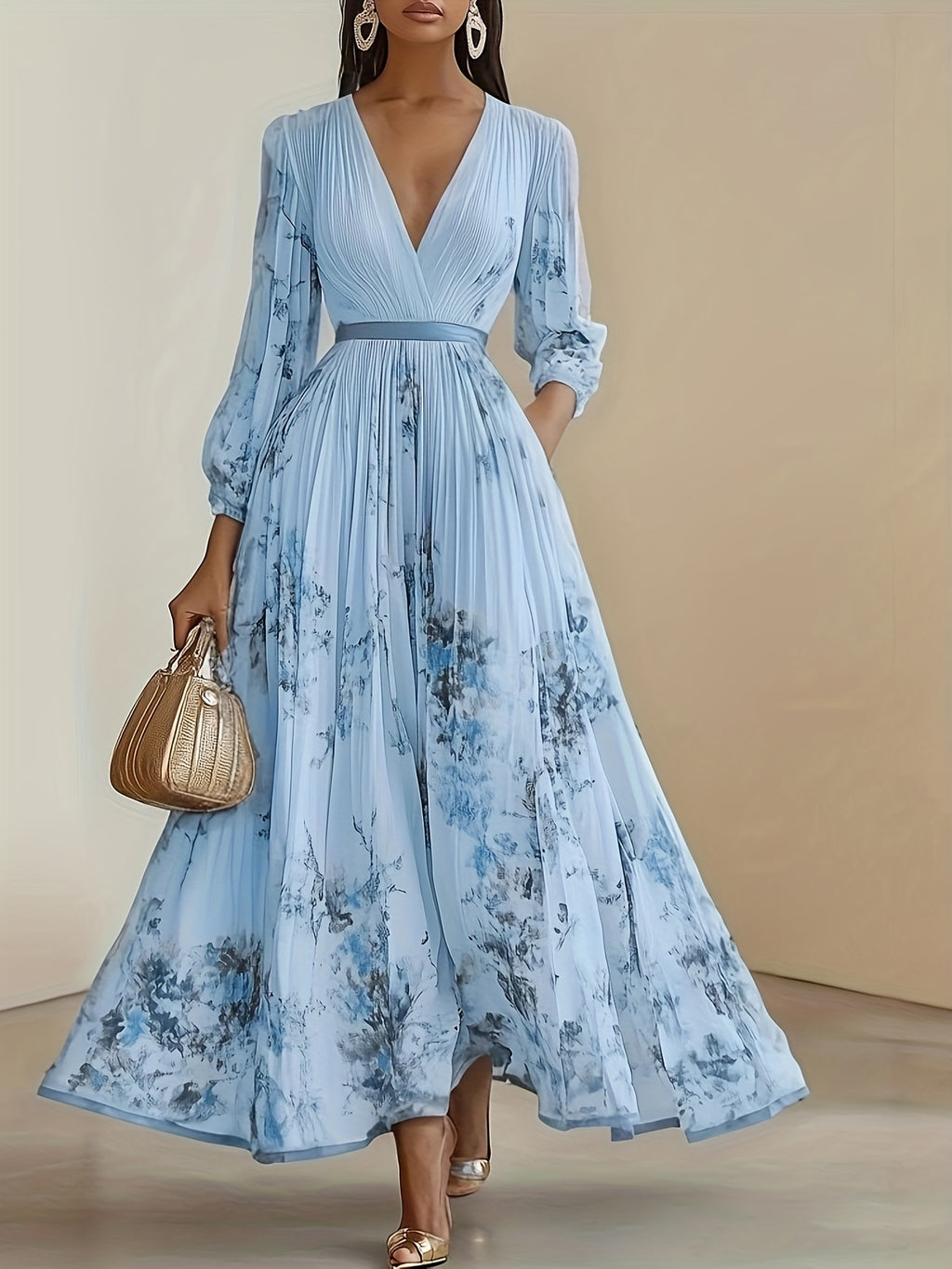 Elegant Olive Green V-Neck A-Line Dress with Lace Detailing, Ruffled Top & Slit Hem - Machine Washable Pleated Skirt Design for Weddings, Parties, and Formal Events, High-Quality Fabric, Perfect for Bridesmaids and Special Occasions, Wedding Dresses for