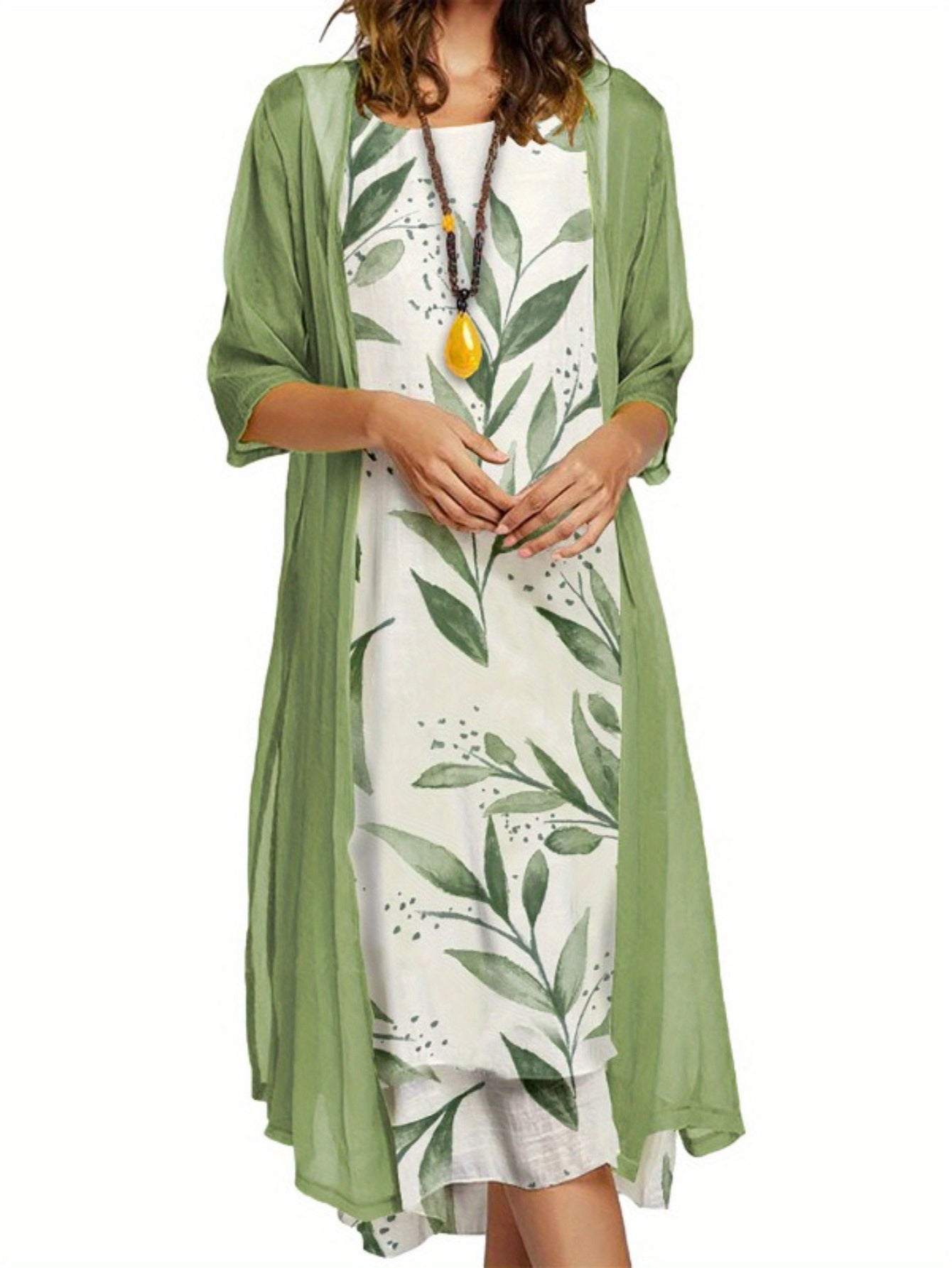 2025 Europe and the United States autumn new Women's long dress two-piece set of floral print round neck suit petticoat
