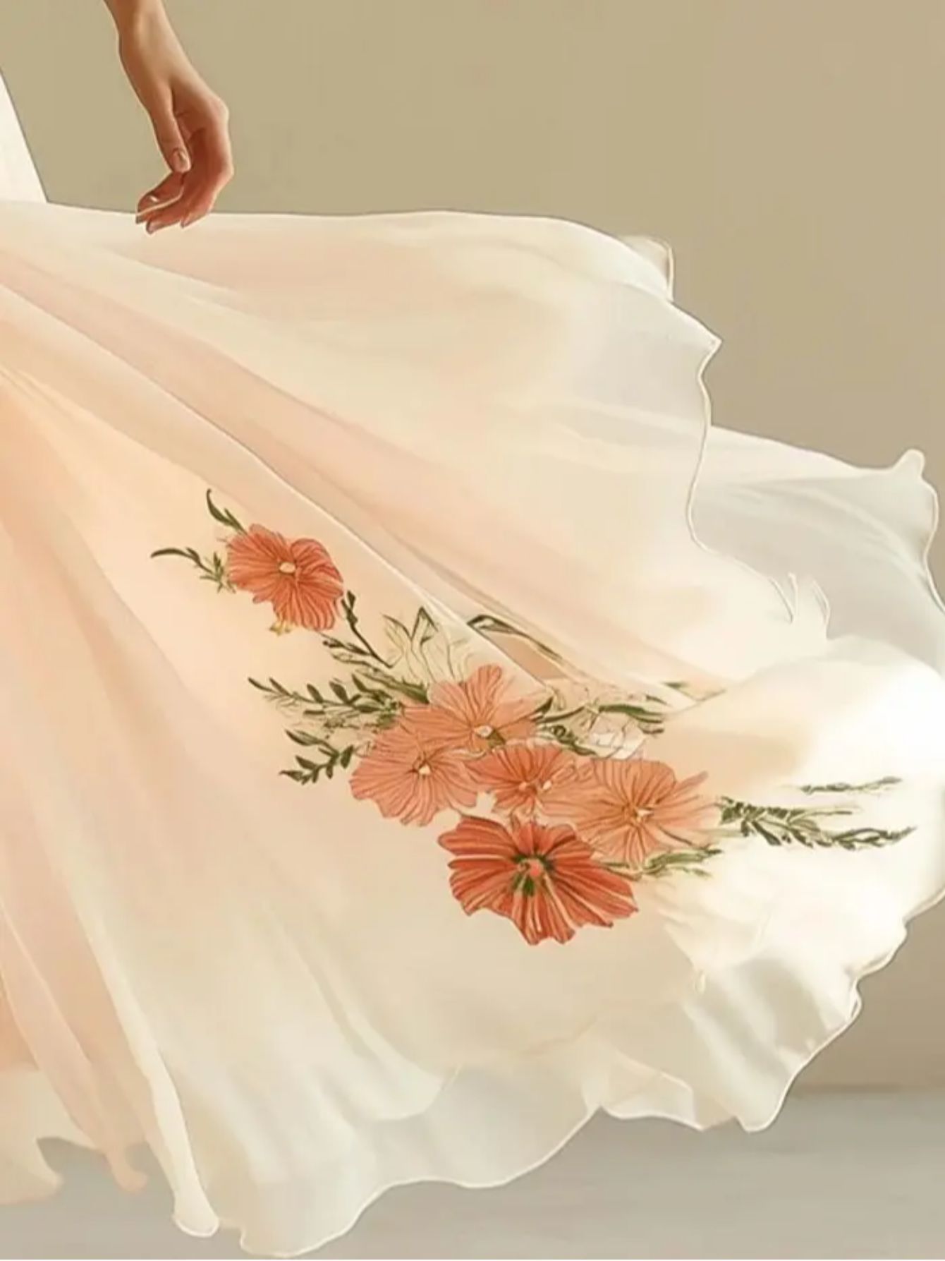 SINHOON Women'S Elegant Floral Print V-Neck Maxi Dress - Flowy A-Line Formal & Casual gown, Soft Pastel Floral Pattern, Lightweight Summer Wedding Party Vacation Outfit - Elegant Evening Dresses for Women, Dresses for Wedding Guest, Vacation Wear,